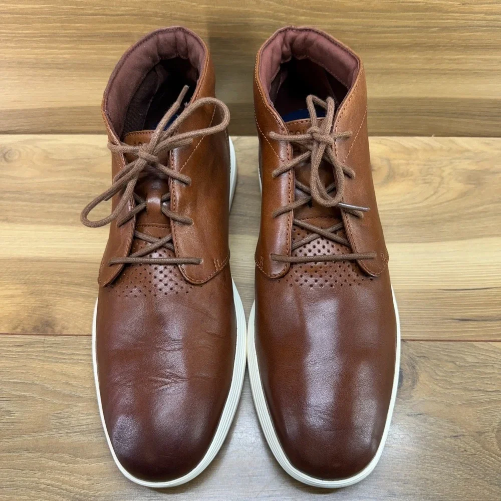 Cole Haan Grand Tour Chukka Boots Mens 10.5 Brown Leather Business Casual Modern
